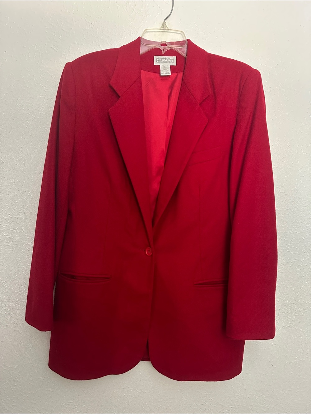 Lands End Wool Cashmere Single Breasted Blazer